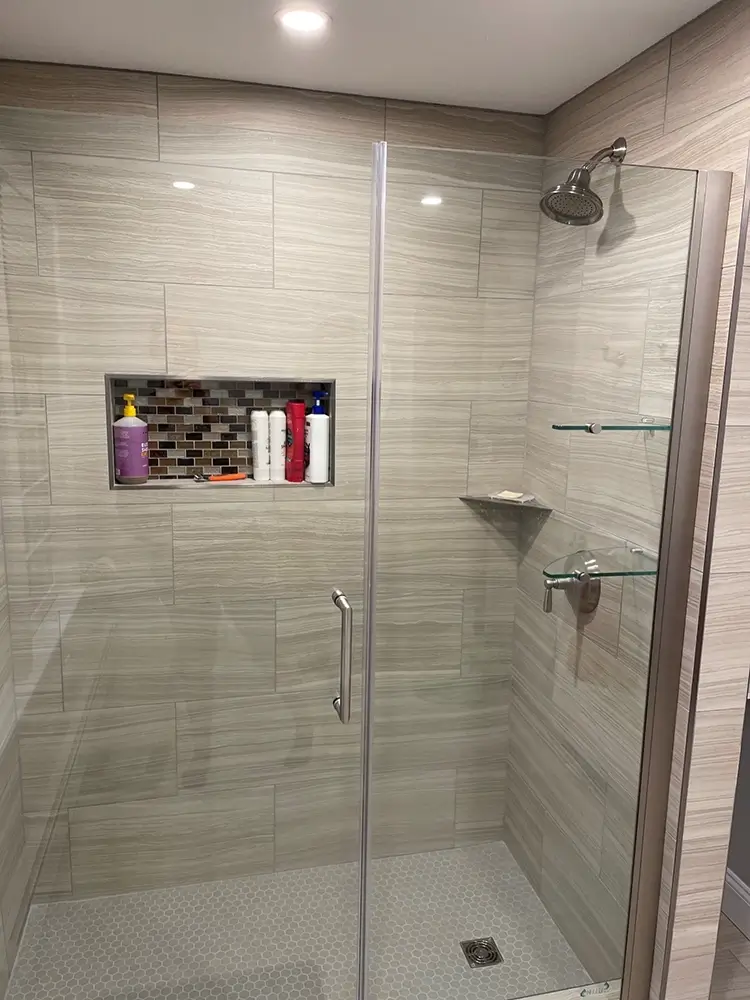 Remodeled tile shower
