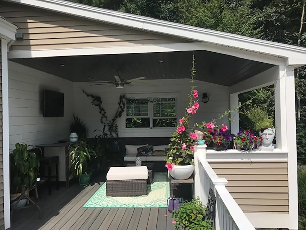 New exterior enclosed porch